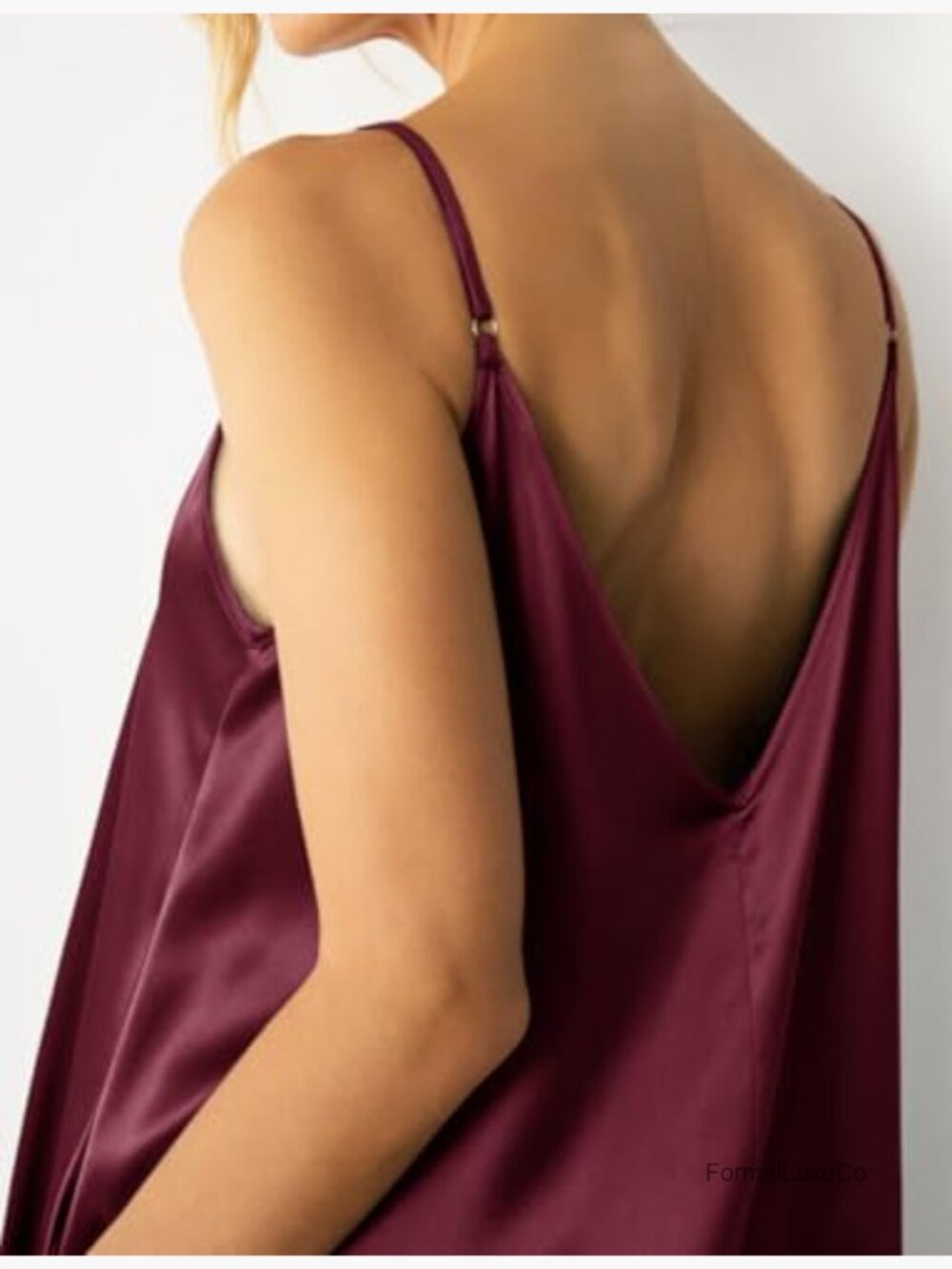 Satin Wide Leg Jumpsuit Spaghetti Strap Date Night Romper Flowy - Picture 4 of 7